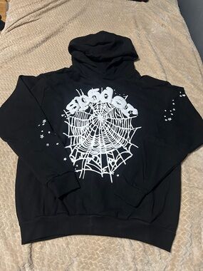 Black & white sp5der hoodie